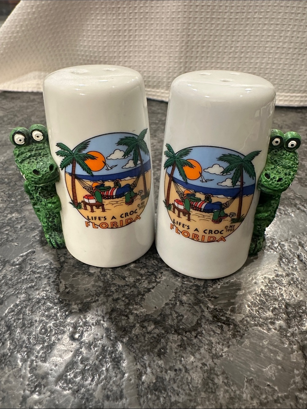 Florida 'Life's a Croc' Ceramic Salt & Pepper Shakers